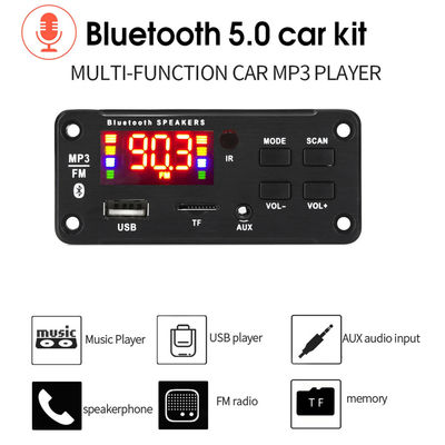 USB TF FM Radyo ve 5.0 Kanal ile 50W Bluetooth 5.0 Araba Ses Güçlendirici Modülü