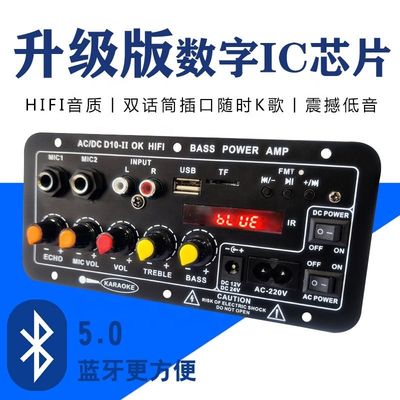 Amplifier Board Audio Modülü 40W Bluetooth 5.0 Subwoofer ve Araba Sesleri için Çift Mikrofon Girişi