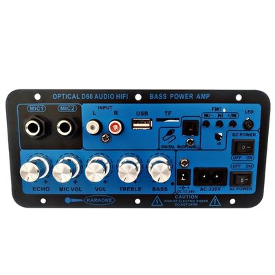 12V/24V/220V Güç için Bluetooth ve Optik Ses Girişli D60 50W Subwoofer Amplifikatör Kartı