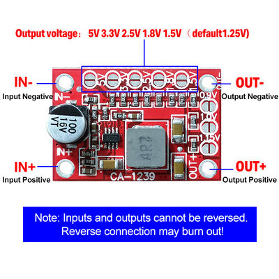 Step Down Güç Modülü CA-1239 Düzenlenebilir Buck Değiştiricisi 5-15V Giriş 1.25V/1.5V/1.8V/2.5V/3.3V/5V Çıktı