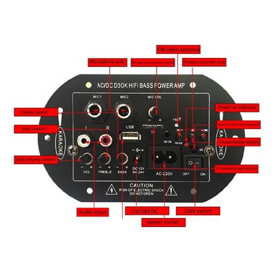 D3OK HIFI Bass Power Ev Amplifier Board 2 Kanallı Bluetooth 4.2 ve 12V 24V 220V Ses Amplifier Board