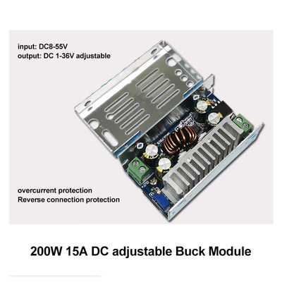 200W DC-DC Buck Modülü 15A Standart Montajla 8-55V'den 1-36V'ye kadar adım aşağı dönüştürücü
