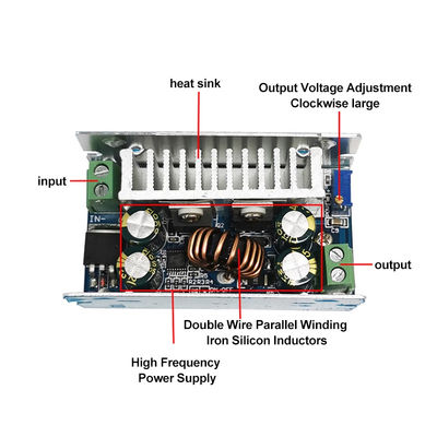 200W DC-DC Buck Modülü 15A Standart Montajla 8-55V'den 1-36V'ye kadar adım aşağı dönüştürücü