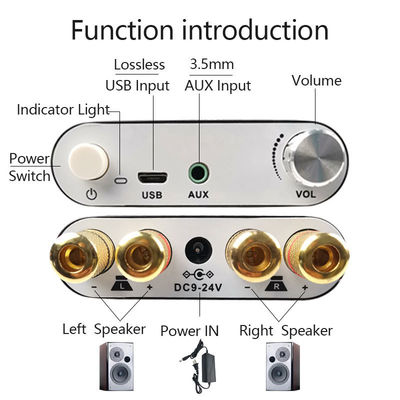 50W*2 BT 5.0 Ses Gücü Amplifier Board Modülü 2.0 Çift Kanallı Stereo Alıcı Amplifier