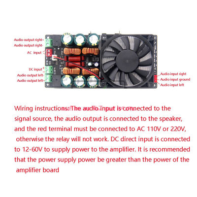 2X500W Sınıf D Dijital Stereo Güç Güçlendirici Kart 12V-48V Araba Karaoke Ev Tiyatrosu Alt Sesli Hoparlör