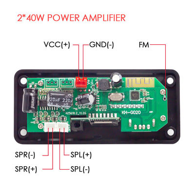 FLAC Desteklenen 2 * 40W Yüksek Güçlü Araba Bluetooth Ses Ana Kartı kayıpsız müzik çözme için Bluetooth 5.0 ile