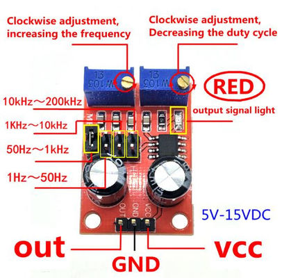 Standart NE555 adımlı motor sürücüsü için darbe frekansı görev döngüsü ayarlanabilir modülü