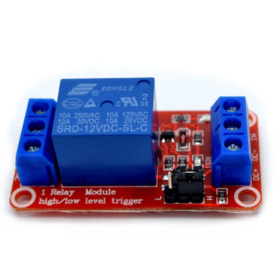 Bağlantı Yükü 12V 1 Kanal Relay Modülü, Kırmızı PCB Tablosunda Optocoupler Izolasyonu ile
