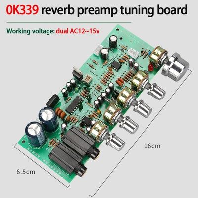 OK339 Serisi Düşük Gürültülü Amplifier Board with Reverb for Dual AC12-15v Power Amplifier Preamp