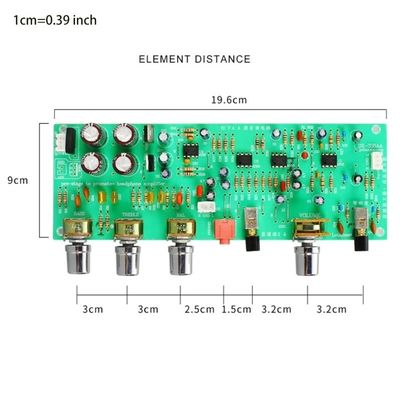 Çift 12V Doğrusal AA Sınıfı Ton Devresi ve Eşit Ses Yüksekliği Anahtarı ile Çift AC Serisi Güç Amplifikatörü Kartı Preamp DX338A
