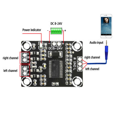 2x15W Stereo D Sınıfı Sınıf 8-24V Yüksek Güçlü TPA3110 Amplifier Ses Kartosu Özel Kalıp