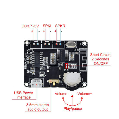PAM8406 BT 5.0 DIY Kiti Doğrusal Ses Güç Amplifikatörü Kartı DC 3.7-5V Stereo Amplifikatör Kartı