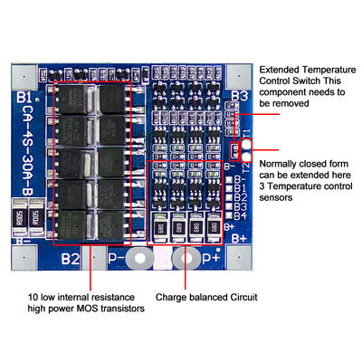CA-4S-30A-B Lityum 18650 BMS Pil Koruma Kartı 30A 14.8V 12.8V 4s BMS Kartı