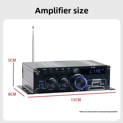 HiFi Stereo Ses için Equalizer ile 120W Çift Kanal Güç Amplifier