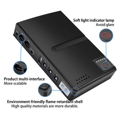 Mini 10400mAh 36W Router Modem CCTV Güvenlik Kamerası için kesintisiz güç kaynağı (UPS) AC DC yapılandırılabilir güç kaynağı