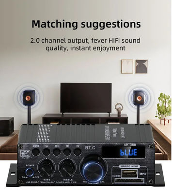 AK-380 5.0 Güçlendirici 2.0 Kanal Araba Ev Tiyatrosu Güçlendirici Mini HIFI Dijital Ses Güçlendirici Stereo USB OTG Giriş