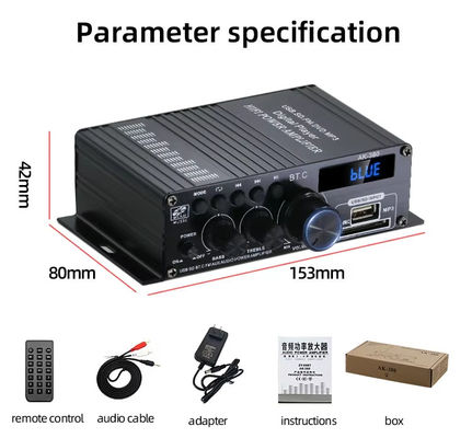 AK-380 2.0 Kanal Bluetooth v5.0 Ev Tiyatrosu için 100-300W çıkış gücü ile ses güçlendirici