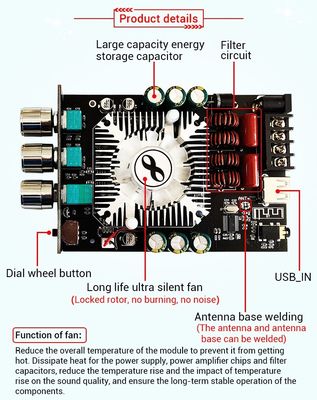 ZK-1602T 2*160W 2.0 Kanal Dijital Güç Güçlendirici Modülü D Sınıfı Ses Stereo BT 5.0 Subwoofer Güçlendirici Kartı ZK-1602T