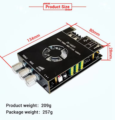 ZK-1602T 2*160W 2.0 Kanal Dijital Güç Güçlendirici Modülü D Sınıfı Ses Stereo BT 5.0 Subwoofer Güçlendirici Kartı ZK-1602T