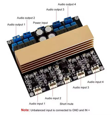 TPA3255 Yüksek Güçlü 4 Kanal D Sınıfı Dijital Amplifier Board >90% Verimliliği ile Evde DIY Ses Hoparlörü