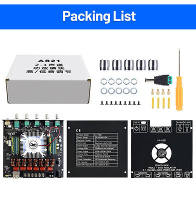 ZK-AS21 2.1 Kanal Dijital Güç Amplifier Board Modülü 220W*2+350W Yüksek Düşük Sesli Subwoofer TPA3255 BT Ev Ses AS21