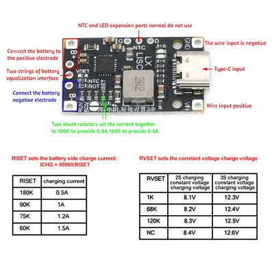 Tip-C USB 2/3S BMS 15W 8.4V 12.6V 1.5A Lityum Pil Şarjı Dengeli Destekle Şarj Güçlendirme Modülü İzleyiciyle Hızlı Şarj