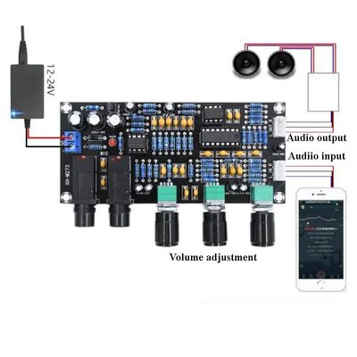 XH-M273 PT2399 Dijital Preamplifikatör Kartı 12-24V DC Karaoke Mikrofon Kontrolü için Stereo Frekanslı