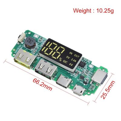 Çift USB 5V 2.4A Mikro / C Tipi LED USB Mobil Güç Bankası 18650 Şarj Modülü Lityum Pil Şarj Panosu Devre Koruması