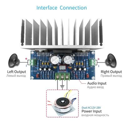 Yüksek Güçlü D Sınıfı Ses Güçlendirici Kartı 2*100W TDA7293 Hoparlörler için Stereo Dijital Amp AC12-32V