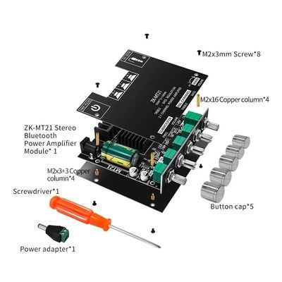 ZK-MT21 HiFi Dijital Güç Amplifier Board 100W+2*50W 2.1 Kanal Subwoofer AUX 12/24V Ses Stereosu 5.0 Amp ZK-MT21