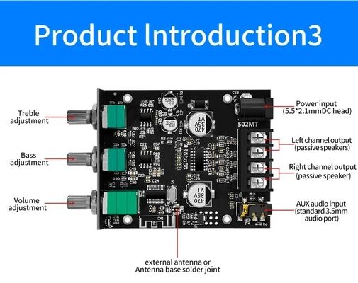 ZK-502MT 5.0 Subwoofer Amplifier Board 50W*2 2.0 Kanal Yüksek Güçlü Ses Stereo Ses Amplifikatörleri