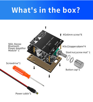 ZK-502L Mini Bluetooth 5.0 DC 5-24V 50Wx2 Stereo Güç Güçlendirici Kablosuz Ses Dijital Kartı Bluetooth Güçlendirici Spe