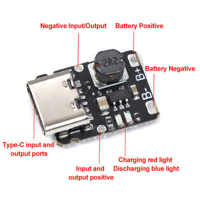 3.7V 4.2V 18650 Lityum Pil Şarjı Güçlendirme Kurulu Koruma Tipi-c İdeal 5V Şarj ve Serbestleme Çözümü