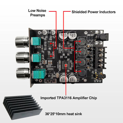 ZK-1002T HIFI 2.0 Kanal 5.0BT 100Wx2 Amplifier Board AUX İletişimli Stereo Subwoofer Hoparlör Modülü
