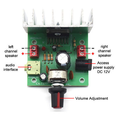 CA-7377 2.0 Kanal Dijital Ses Güçlendirici Modülü DC12V 2*35W TDA7377 AMP Chip Amplifier Board