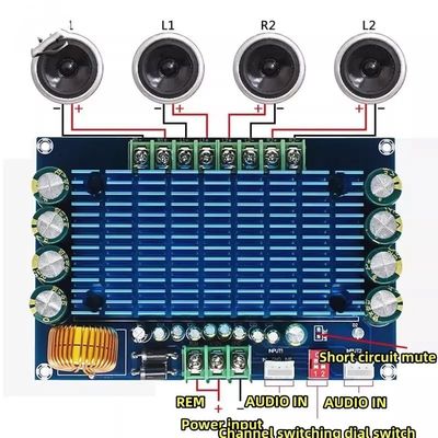 XH-M180 4x50W Araç Hoparlörü Amplifier Modülü 4 Kanal ACC DIY Yüksek Kaliteli Araç AMP DC12V Dijital Amplifier
