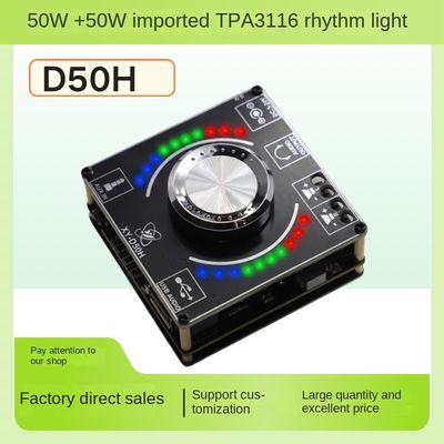 TPA3116 Modülü 50W*2 Stereo HIFI Hacim Spektrumu Güç Amplifier Board With Music Rhythm Lamp Özel Kalıp