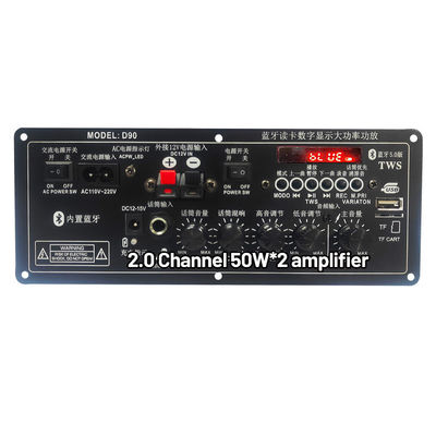 Şarj edilebilir Trolley Stereo Araba Subwoofer Ses Gücü Amplifier Özel Kalıp Tasarımı ile PCB 2.0, Kanal 12V