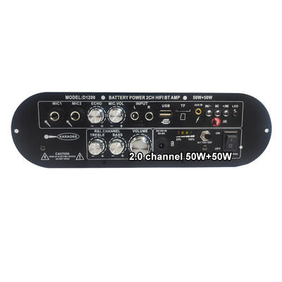 D1200 2.0 Kanal 50W+50W BT Dijital Amplifikatör Kartı 12V Araba Ev DJ Kullanımı için Şarj Edilebilir