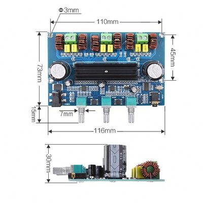 2.1 kanallı Kablosuz Dijital Güç Amplifikatörü Kartı 50Wx2+100W Kanal Yüksek Güçlü Ses Versiyonu 5.0 Amplifikatör Kartı