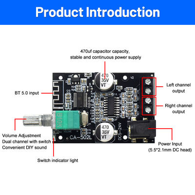ZK-502L 2.0 Kanal Dijital Amplifier Board Ev Tiyatrosu HIFI Amplifier BT5.0 50WX2 Metal Malzeme Stereo Board ZK-502L