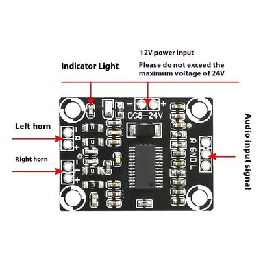 CA-3110 D Sınıfı Amplifier Board 2x15W 8-24V DC Stereo Modülü