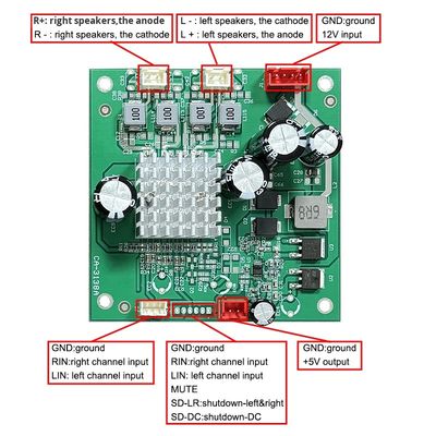CA-3138A 5V Çift Kanallı Amplifier Board 2x50W 8-24V Giriş