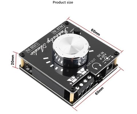 80W Çift Kanal Bluetooth 5.0 Amplifikatör Kartı 60x60x30mm