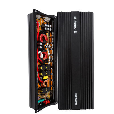 Yüksek Güçlü 12V 2000W Araba Ses Güç Amplifikatörü 2000 Watt Mono Sınıf D Subwoofer ve Geçiş Filtreleri