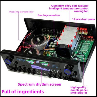 AV-888BT 2800W Ev Karaoke Çift Halka Güç Güçlendirici Yeni Model 7.1 Kanal Bölgesi Düzenleme Yüksek Güçlü Metal Yapı