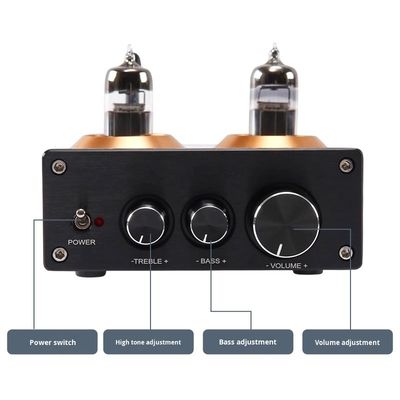 Audiophile HIFI Tüplü Preamplifikatör 6J5 QCC3034, BT 5.1 Kablosuz Ev Amplifikatörü için Bas ve Tiz Ayarlı Preamfi