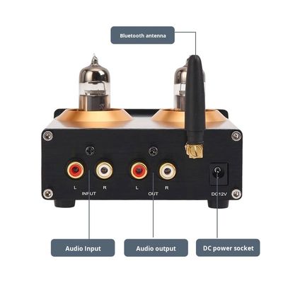 Audiophile HIFI Tüplü Preamplifikatör 6J5 QCC3034, BT 5.1 Kablosuz Ev Amplifikatörü için Bas ve Tiz Ayarlı Preamfi