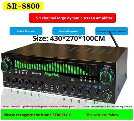 Takım: Cyclone No. 8 Boyalı Üç Yollu Ev Amplifikatör Hoparlör Seti, SR8800 Amplifikatör ve 10 inç Subwoofer ile