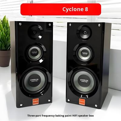 Takım: Cyclone No. 8 Boyalı Üç Yollu Ev Amplifikatör Hoparlör Seti, SR8800 Amplifikatör ve 10 inç Subwoofer ile